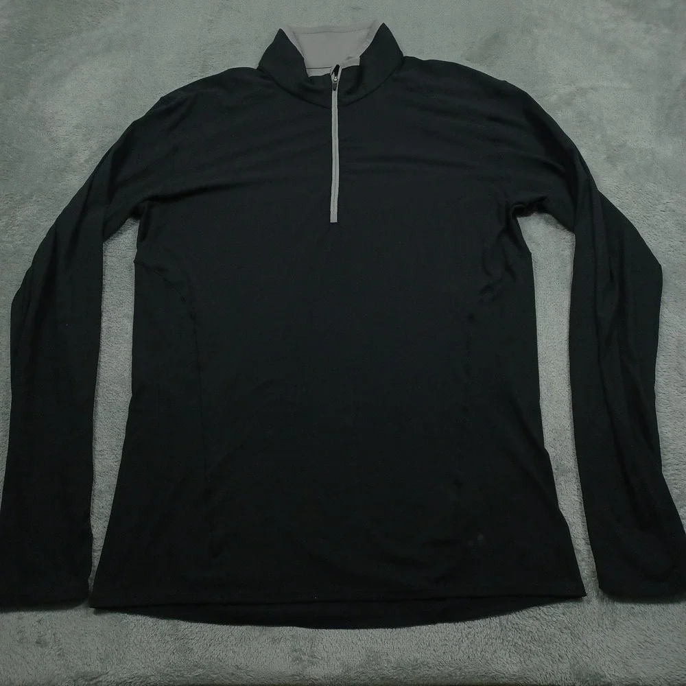 Eddie Bauer Sweater‎ Mens Large Black 1/4 Zip First Ascent Pullover Outdoor